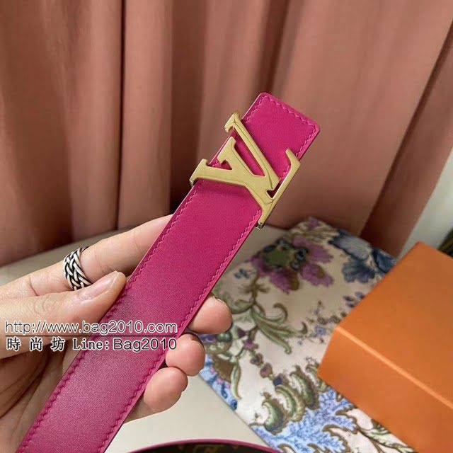 LV新款女士皮帶 路易威登Initiales雙面小牛皮腰帶  jjp1226